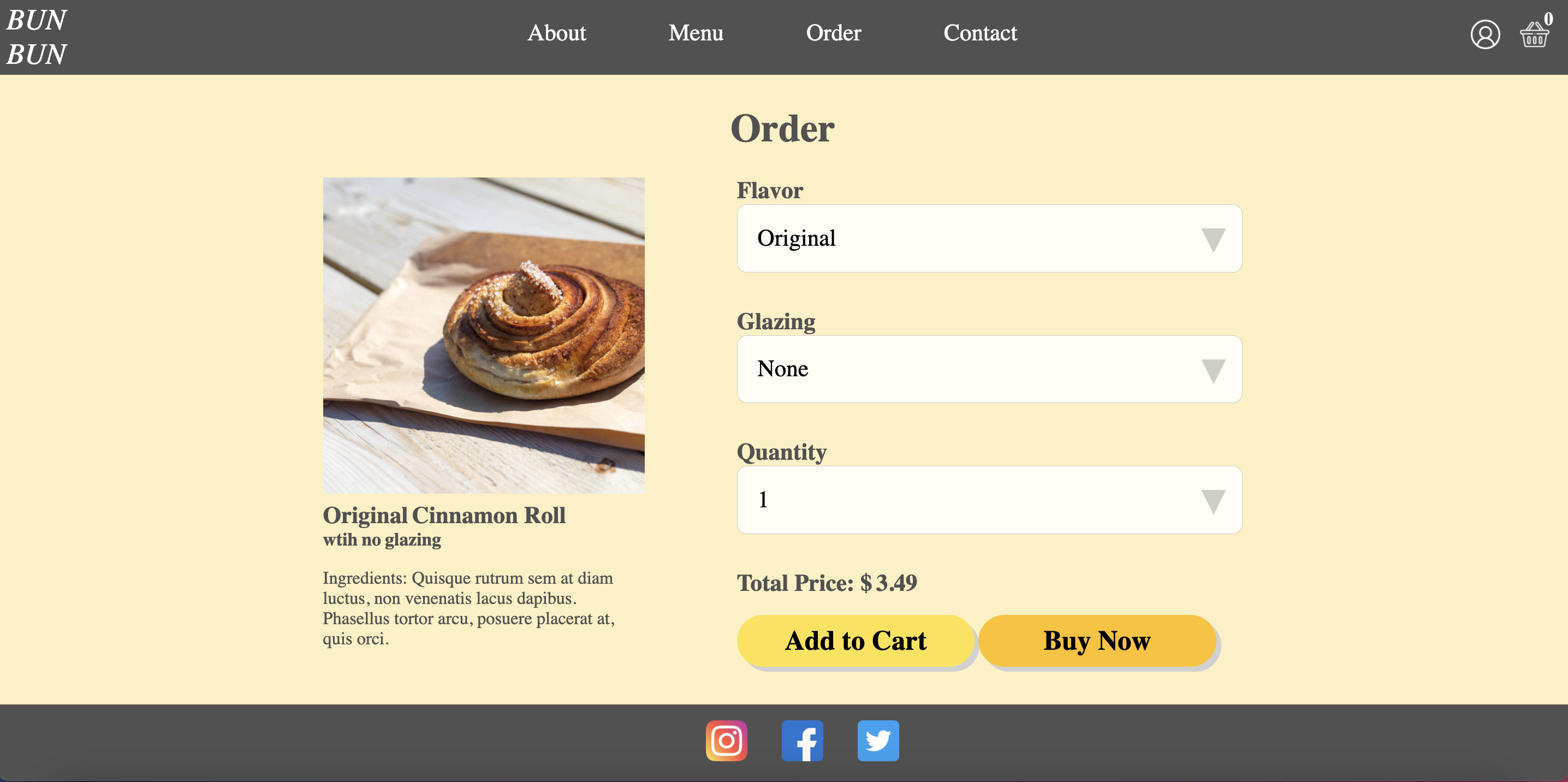 Bun Bun Bake Shop Website